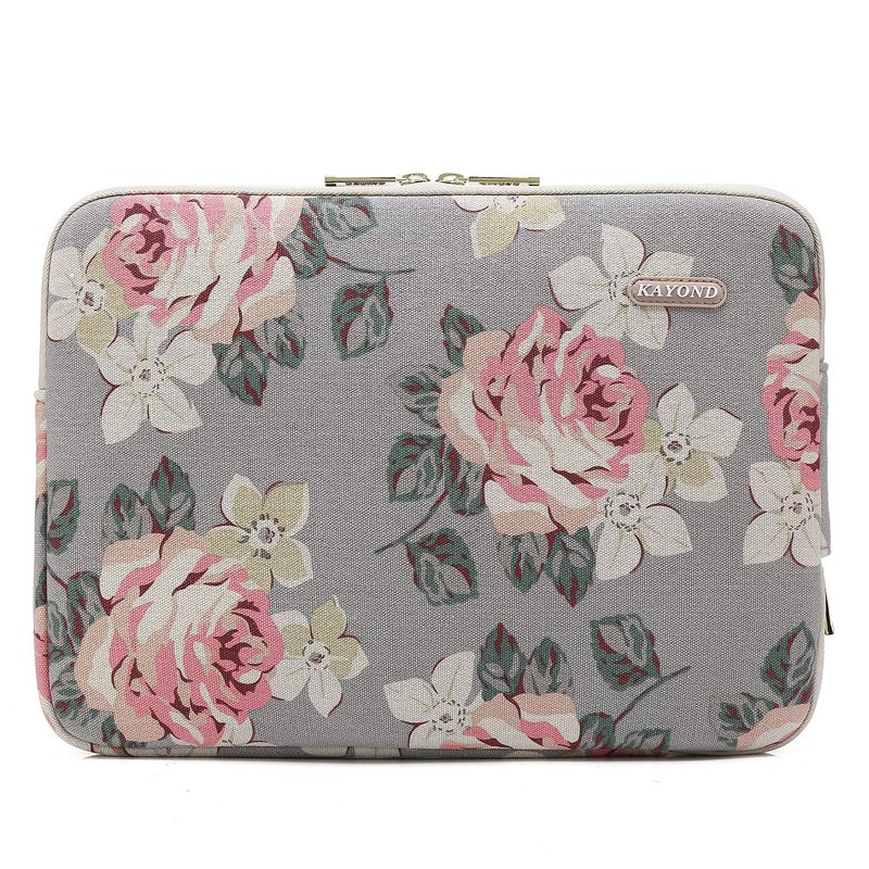 kayond Water-Resistant Canvas 13.3 Inch Laptop Sleeve-White Rose - Image 2